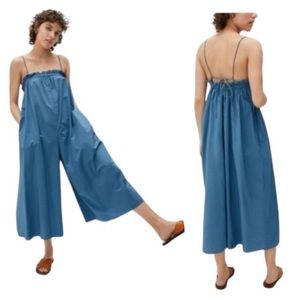 Everlane Blue Flowy Pants Jumpsuit
